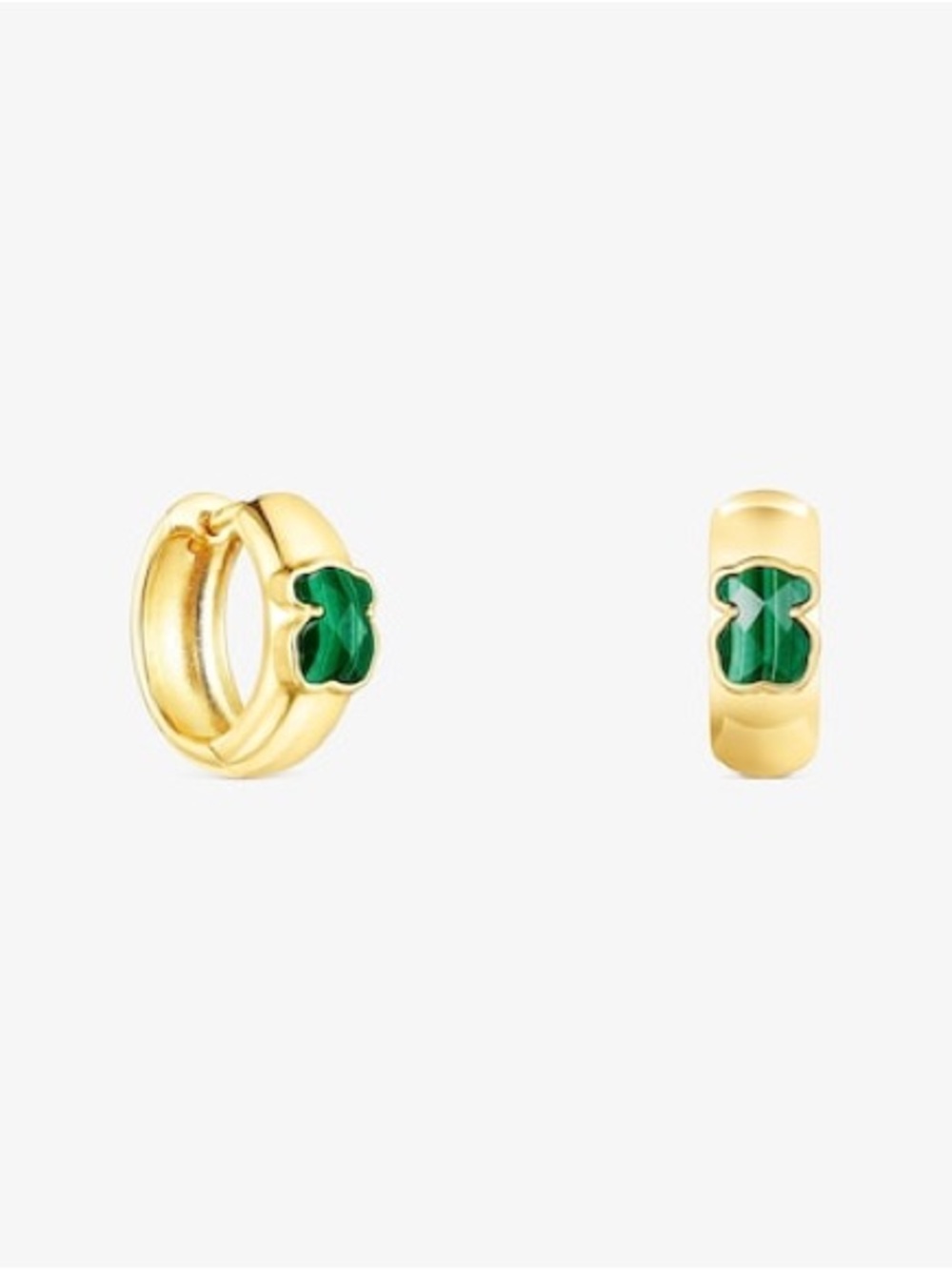 TOUS 12 MM MINI HOOP EARRINGS WITH BEAR AND 18K GOLD VERMEIL TOUS BASICS